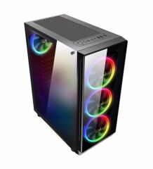 Turbox DangerZone 192-7 RGB 4 Fanlı Kumandalı ATX Oyuncu Kasası