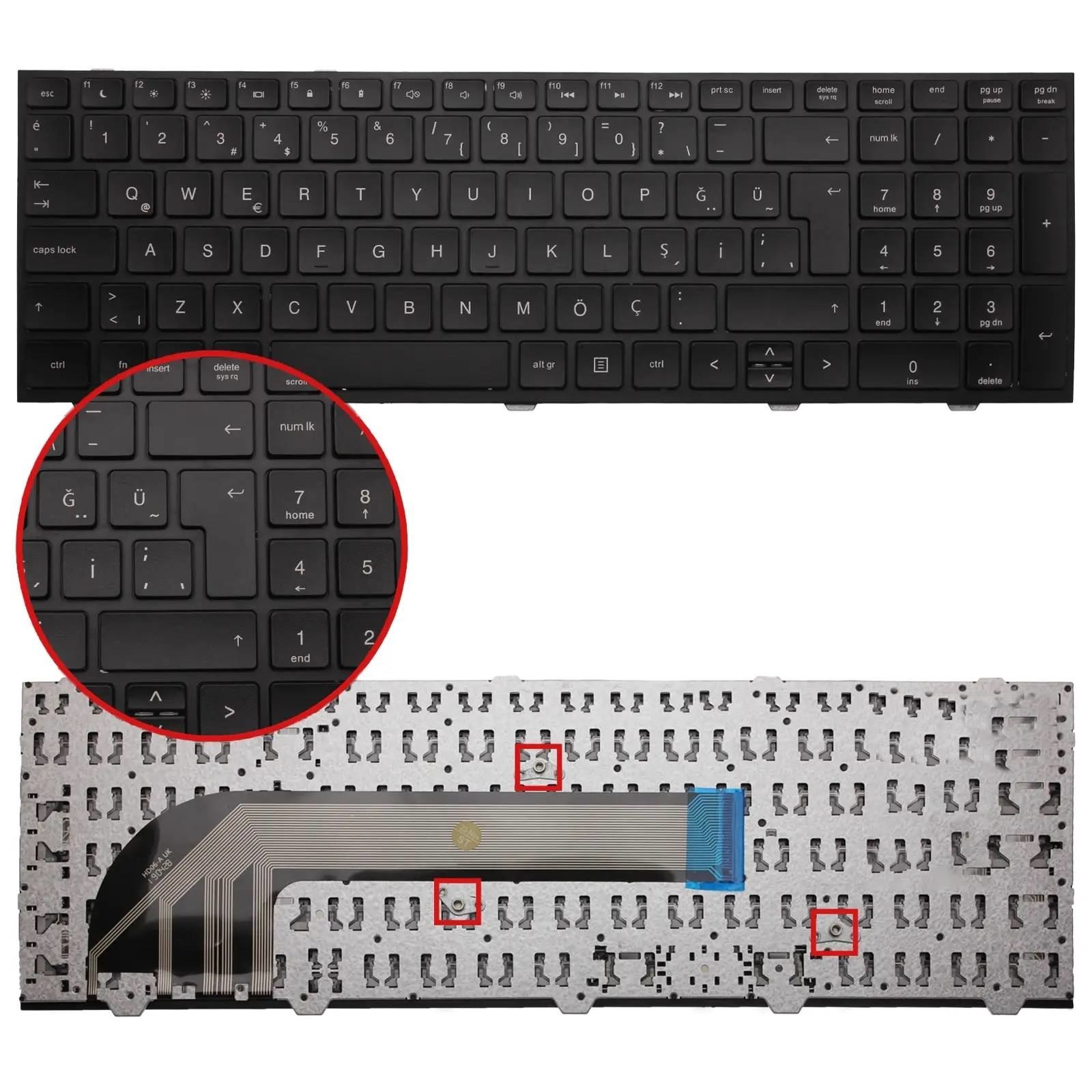 HP ProBook 4540s 4545s 4740s 4745s  Klavye Tuş Takımı   çerçeveli Klavye TuşTakımı Q-Türkçe