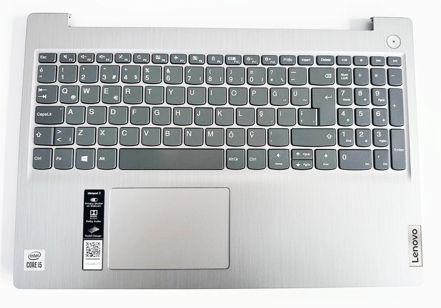 Lenovo ideapad 3-15IIL05 81WE, 3-15IGL05 81WQ 3-15IML05, 3-15ARE05, AM1JV000510 AM1JV000300 5CB0X57450 5CB1D03662 Notebook Türkçe Klavye Dahil Üst Kasa