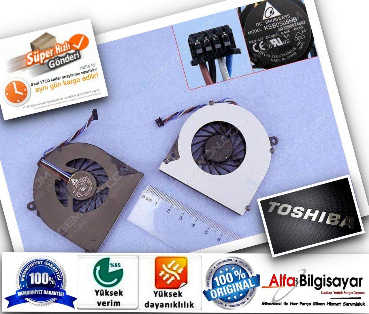 Toshiba L855, L855D, L870D,  S850, S855, S855D S870 S875 S875D fan Laptop Fan fan cooling Sıfır A+