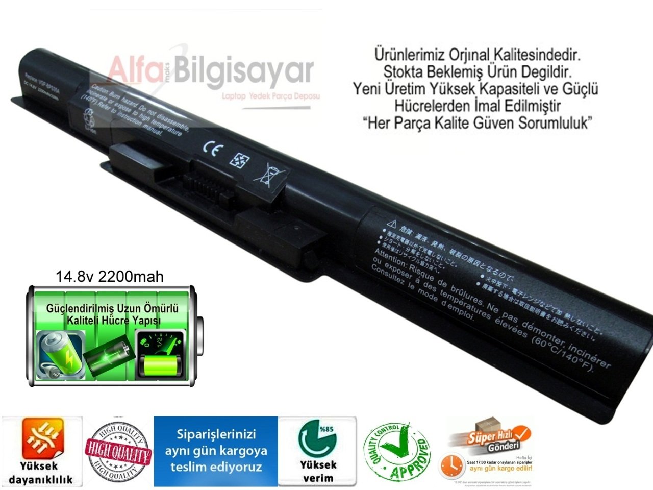 Sony vaio Svf152 Svf153 VGP-BPS35A BPS35 BPS35A  14E 15E Serisi 14.4v 2200mah batarya pil A++