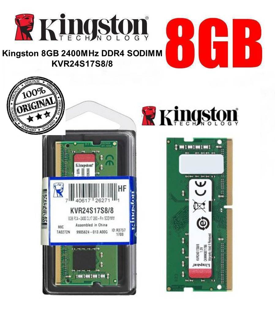 8gb Kingston DDR4 2400MHz 1.2V SODIMM Notebook Ram Bellek (KVR24S17S8/8)  Ram Laptop Memory Notebook Bellek