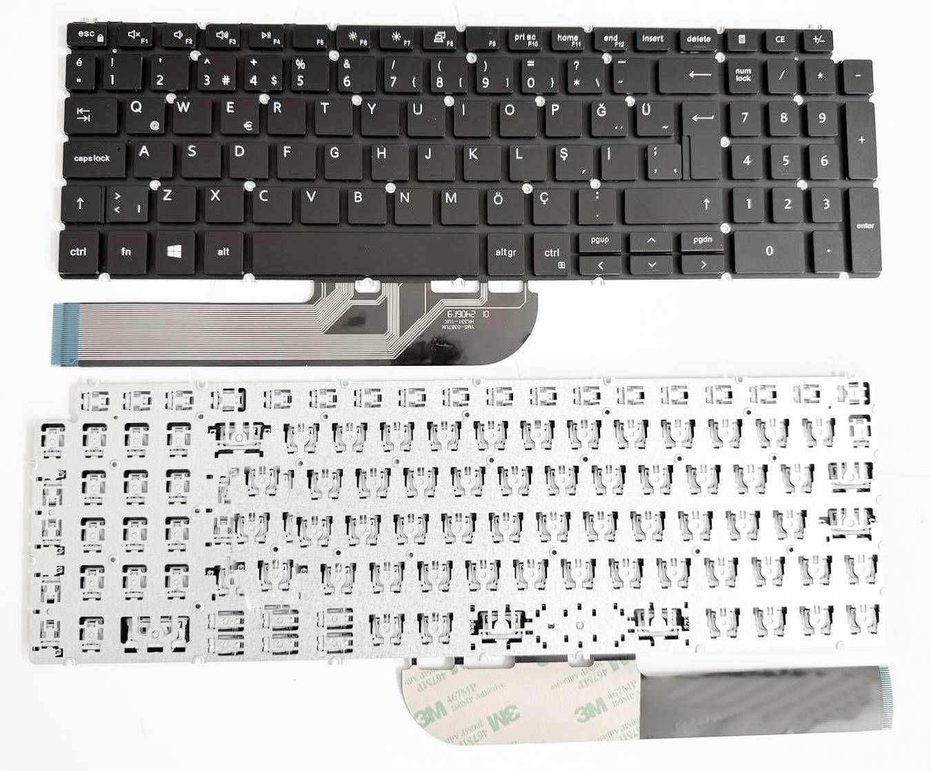 Dell inspiron 3501 3502 3505 5501 5502 5505 5508 5509 5509 5593 5584 5594 5598 5590, 7590 7591 7500 7501, 7506 2n1, P42e P83f P84f P85f P88f P90f P98f P102f P97f, Dell Latitude 3510 P101f, Dell Vostro 5501 5502 7500 7590 P102f Klavye Tuş Takımı