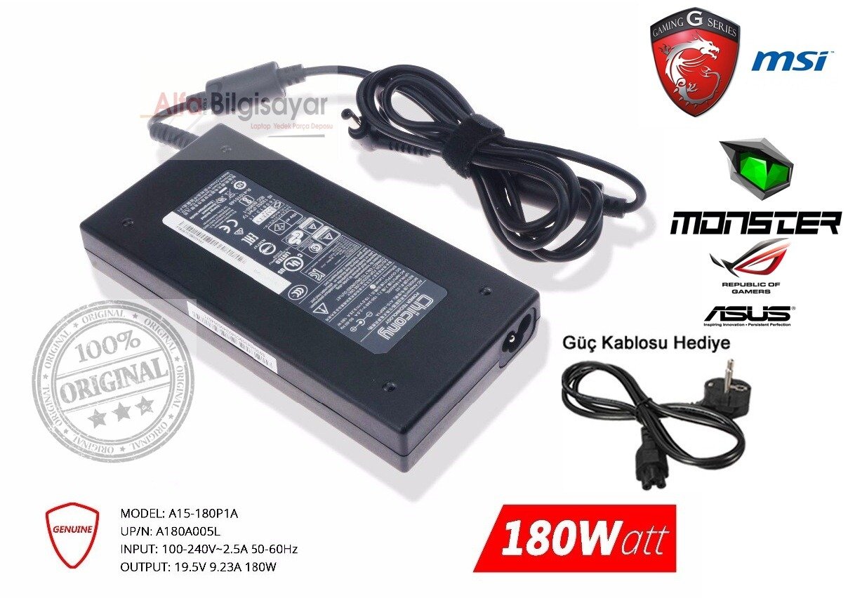 Chicony 180w 19v 9.23A Adaptor Şarj Aleti A15-180P1A