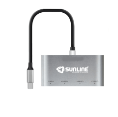 Sunline 170678 Type-C USB 3.0 X3/PD Şarj/Type-C Dönüştürücü Çoklayıcı