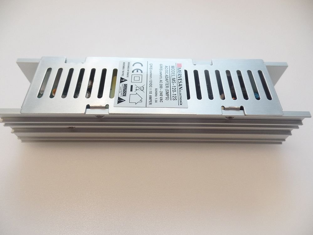 120W 12V DC 10A Metal Kasa Slim Güç Kaynağı