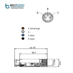 M0803FS M8 3-Pin Dişi Düz Soket