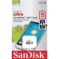 Sandisk Ultra 16GB Class 10 Micro SD Hafıza Kartı 48MB/S