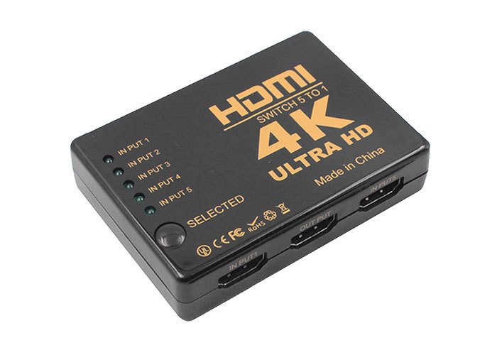 S-link SL-HSW4K55 HDMI 5TO1 SWITCH 4K 2K IR +Adaptör