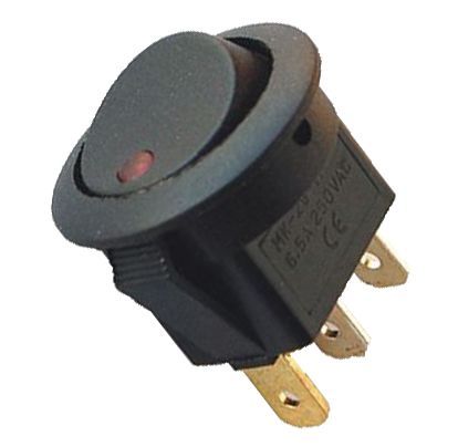 IC-132A YUVARLAK NOKTA IŞIKLI ANAHTAR ON-OFF 3P 12VOLT KIRMIZI