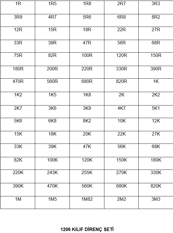 1206 Kılıf Direnç Seti