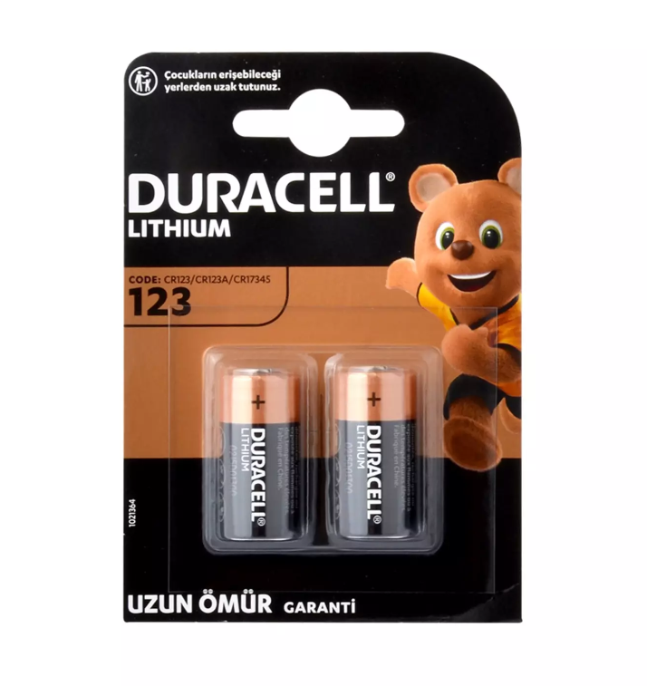 Duracell CR123A Lithium CR17345 3V Pil