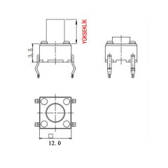 TAC SWITCH 12X12 1.5MM