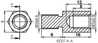 YP-525-0-0-M-0 M3 Pirinç Erkek/Dişi Yükseltme Parçası