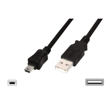 Usb Mini B 5 Pin to Usb 2.0 25cm Kablo