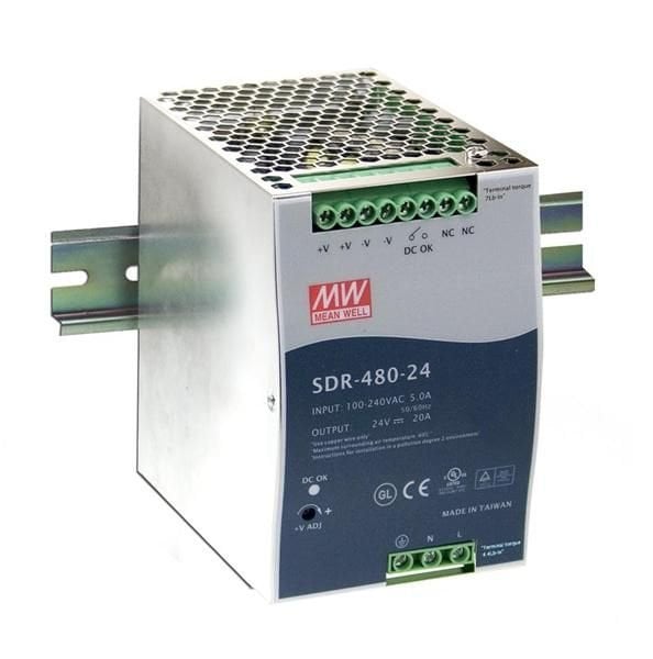 480W 48V 10.0A 88-264V SDR Minyatür Ray Montaj Güç Kaynağı