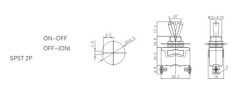 IC-152-2 Toggle Switch 2P ON-OFF 12mm KN3C-101