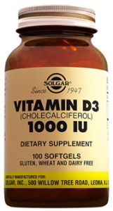 Solgar Vitamin D3 1000 IU 100 Softjel