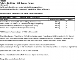 GNC Guarana Formula  - 100 kp