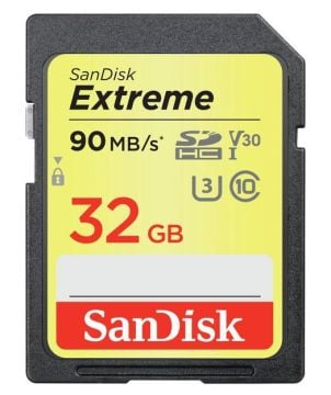 Sandisk 32GB 90MB/s Extreme SDHC Card Class 10 UHS-I U3 Hafıza Kartı