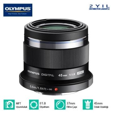 Olympus 45mm f/1.8 MSC Prime Siyah Lens