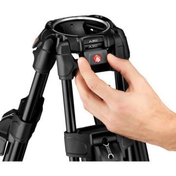Manfrotto MVK608TWINFA 608 Nitrotech Fluid Head with 645 Fast Twin Aluminum Tripod System and Bag