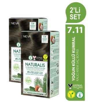 NATURALIS (vegan) 2'Lİ SET  7.11 YOĞUN KÜLLÜ KUMRAL Kalıcı Krem Saç Boyası Seti