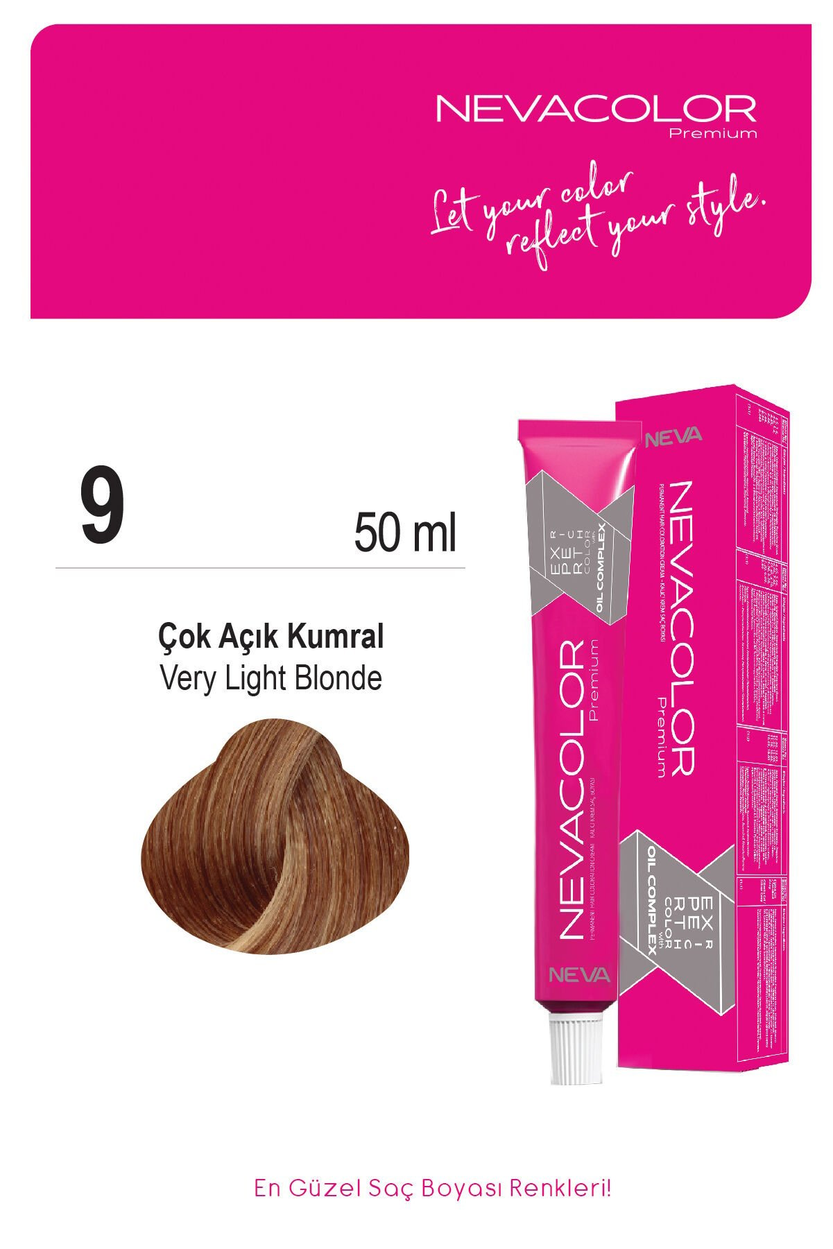 Nevacolor Premium 9. Çok Açık Kumral - Kalıcı Krem Saç Boyası 50 g Tüp