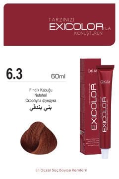 Exicolor 6.3 Fındık Kabuğu - Kalıcı Krem Saç Boyası 60 ml Tüp