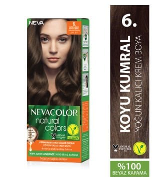 Nevacolor Natural Colors 6. Koyu Kumral - Kalıcı Krem Saç Boyası Seti