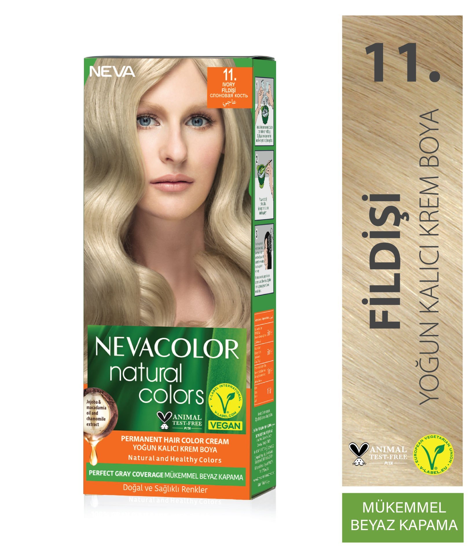 Nevacolor Natural Colors 11 Fildişi - Kalıcı Krem Saç Boyası Seti