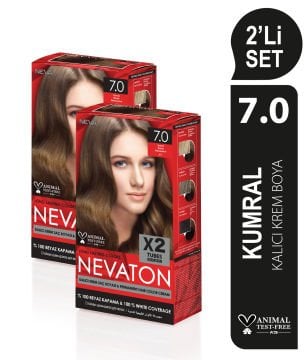 NEVATON 2 x 2'Lİ SET 7.0  KUMRAL Kalıcı Krem Saç Boyası Seti (4 boya + 4 oksidan)