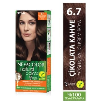Nevacolor Natural Colors 6.7 Çikolata Kahve - Kalıcı Krem Saç Boyası Seti