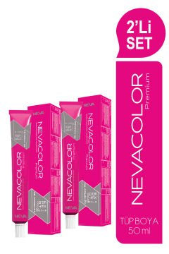 NEVACOLOR Premium 2'Lİ SET  7.7 KAPUÇİNO Kalıcı Krem Saç Boyası (50ml x 2 adet)