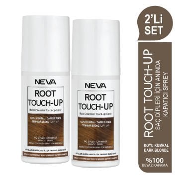 NEVA ROOT TOUCH-UP 2'Lİ SET  KOYU KUMRAL Saç Dipleri İçin Anında Kapatıcı Sprey 75ml