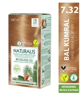 Nevacolor Naturalis Vegan Bal Kumral 7.32 Kalıcı Krem Saç Boyası Seti