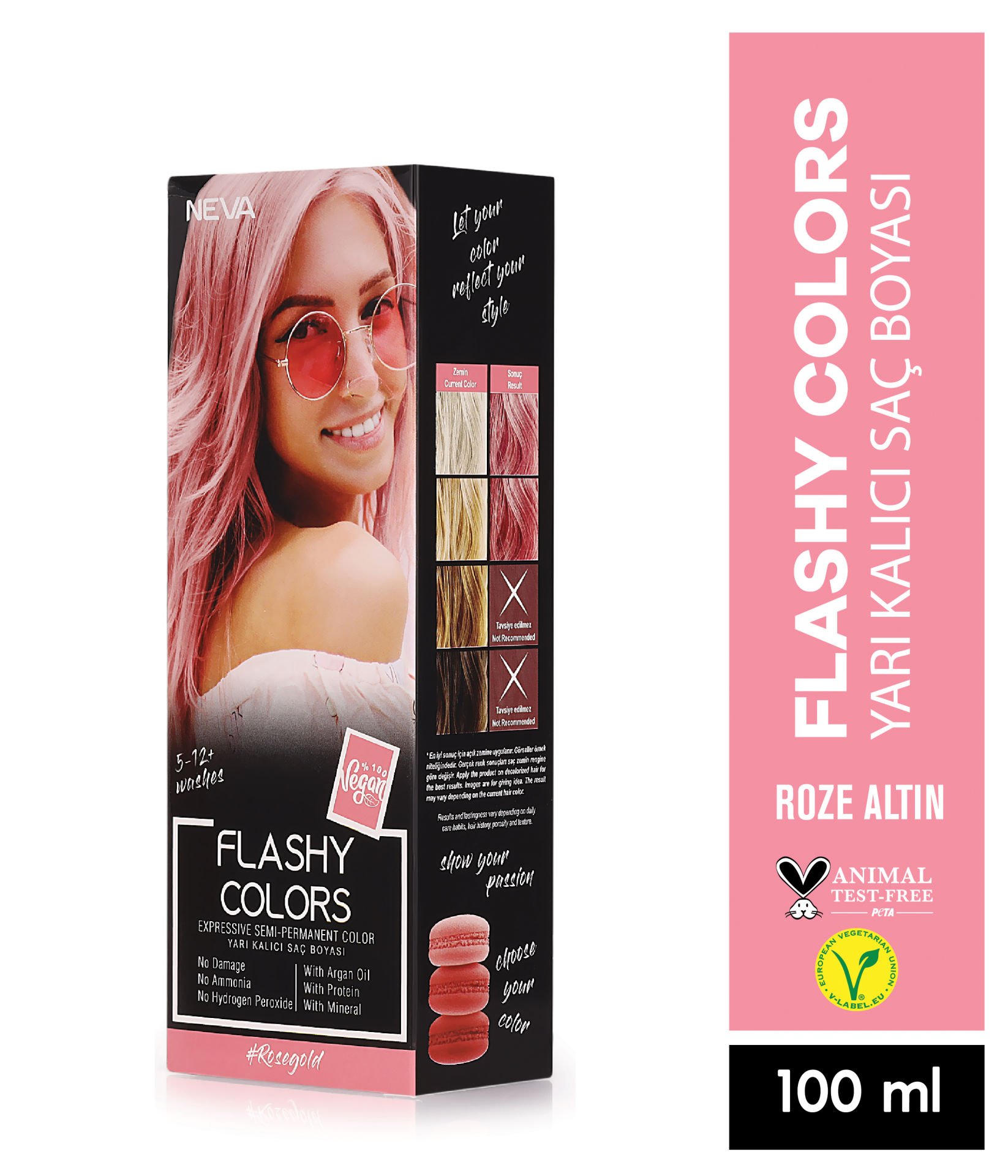 Flashy Colors Yarı Kalıcı Saç Boyası - Roze Altın 100 ml