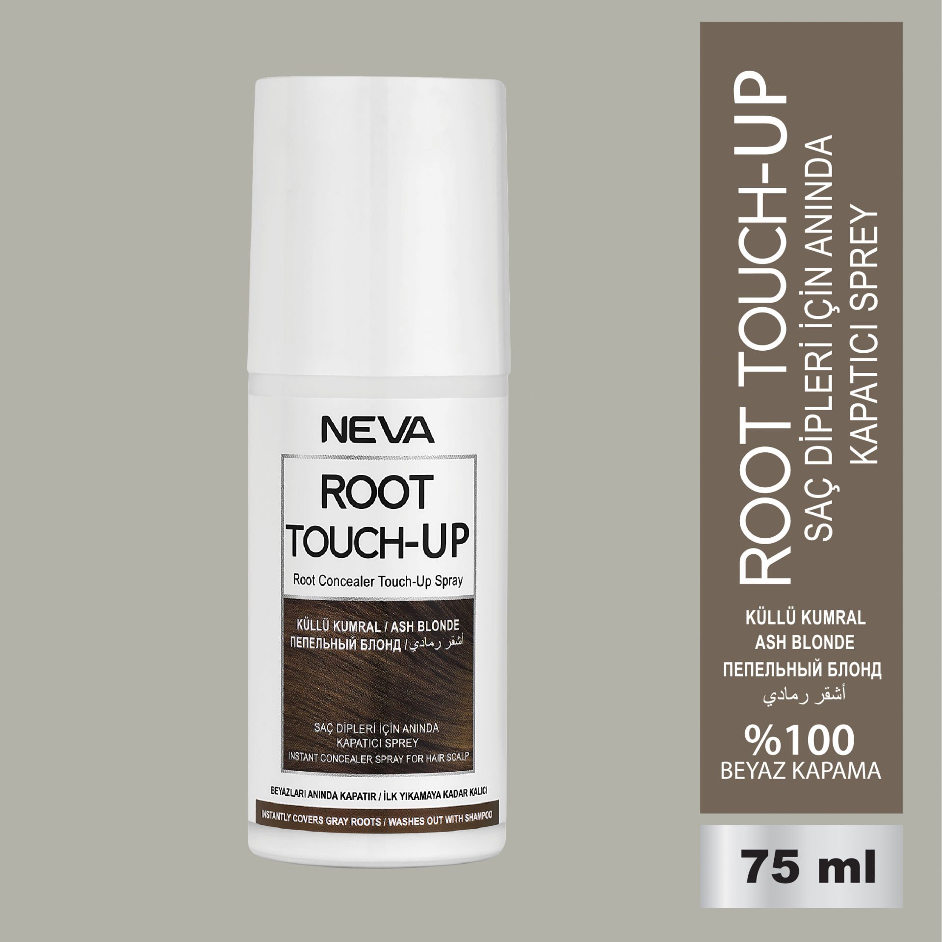 NEVA ROOT TOUCH-UP Saç Dipleri İçin Anında Kapatıcı Sprey- Küllü Kumral 75ml