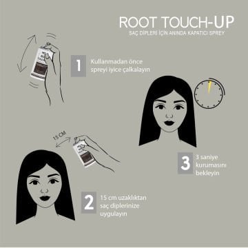 NEVA ROOT TOUCH-UP Saç Dipleri İçin Anında Kapatıcı Sprey- Küllü Kumral 75ml