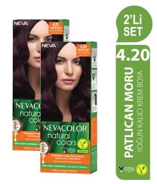 Natural Colors 2'Lİ SET  4.20 PATLICAN MORU Kalıcı Krem Saç Boyası Seti