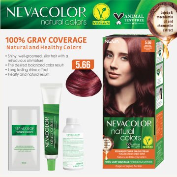 Natural Colors 2'Lİ SET  5.66 ŞARAP KIZILI Kalıcı Krem Saç Boyası Seti