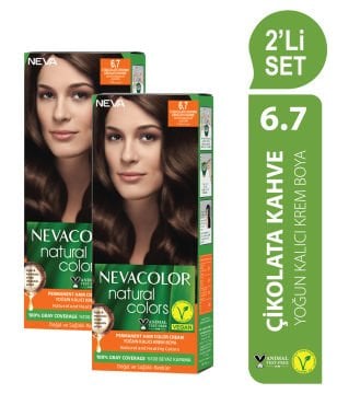 Natural Colors 2'Lİ SET  6.7 ÇİKOLATA KAHVE Kalıcı Krem Saç Boyası Seti