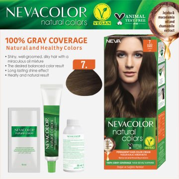 Natural Colors 2'Lİ SET  7. KUMRAL Kalıcı Krem Saç Boyası Seti