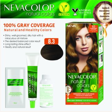 Natural Colors 2'Lİ SET  8.3 ALTIN SARISI Kalıcı Krem Saç Boyası Seti