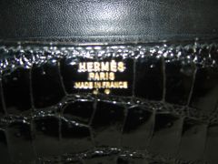 HERMES Vintage Black Crocodile CONSTANCE
