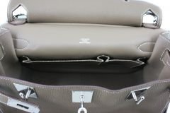 HERMES Taurillon Clemence Jypsiere Gypsy 34 Etoupe Taupe