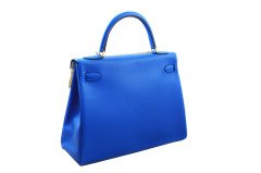 HERMES Kelly Retourne Evercolor 32cm Blue Hydra GHW