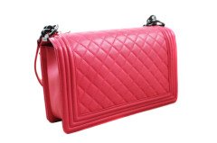 CHANEL New Medium Pink Lambskin Boy Bag