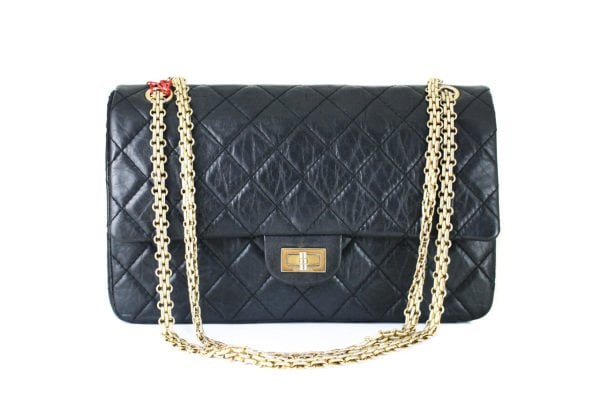 CHANEL Black 2.55 Reissue Quilted Classic Calfskin Leather 226 Flap GHW