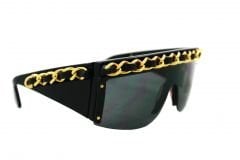 CHANEL Vintage Chain Sunglasses 0026 Black